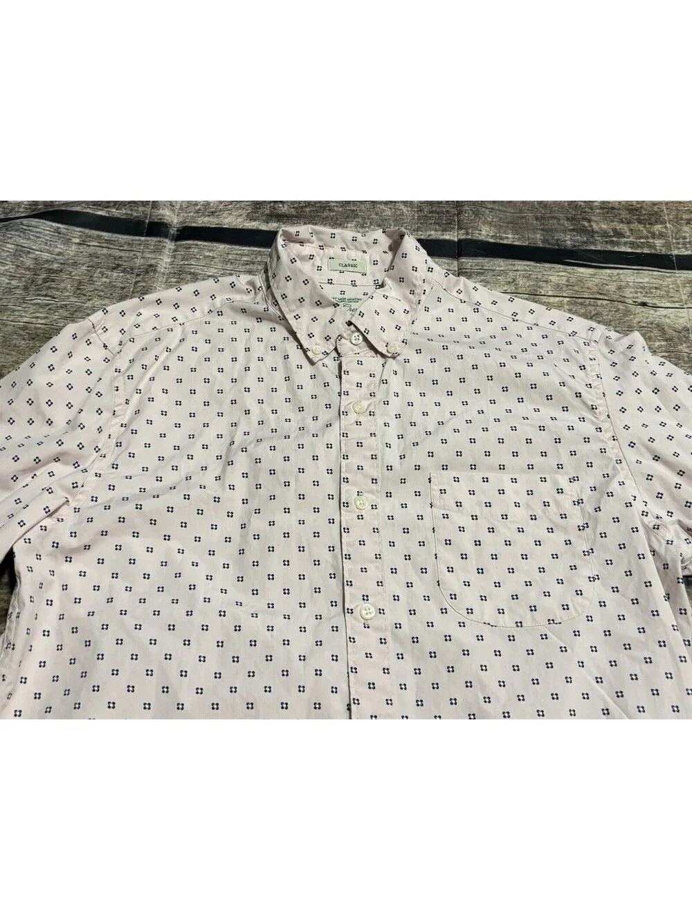 J Crew Shirt Mens Medium Organic Cotton Secret Wash Shirting Floral Classic Fit